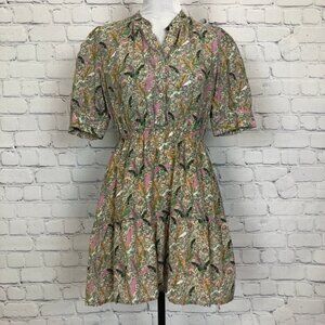 ba&sh Jasmine Botanical Print Shirt Dress Size XS Cotton Blend